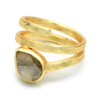 Pear cut Labradorite Ring