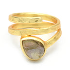 Pear cut Labradorite Ring