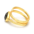 Pear cut Labradorite Ring