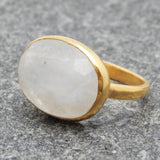 Rainbow Moonstone Ring