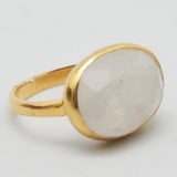 Rainbow Moonstone Ring