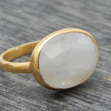 Rainbow Moonstone Ring