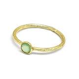 925 Sterling Silver Gold Plated Green Chalcedony Gemstone Statement Rings