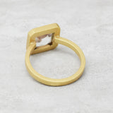 Solid 925 Silver Gold Plated Crystal Stone Rings, Wholesale jewelry