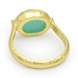 Amazonite Statement Rings,  Hammered Band Ring,