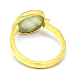 Round Shaped Prehnite Gemstone Ring,  Statement Rings