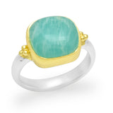 Handmade Dual Tone Amazonite Rings