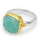 Handmade Dual Tone Amazonite Rings