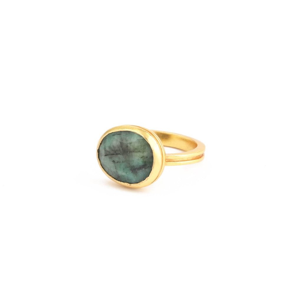 Sterling Silver Emerald Gemstone Rings - La Vitá Jewels