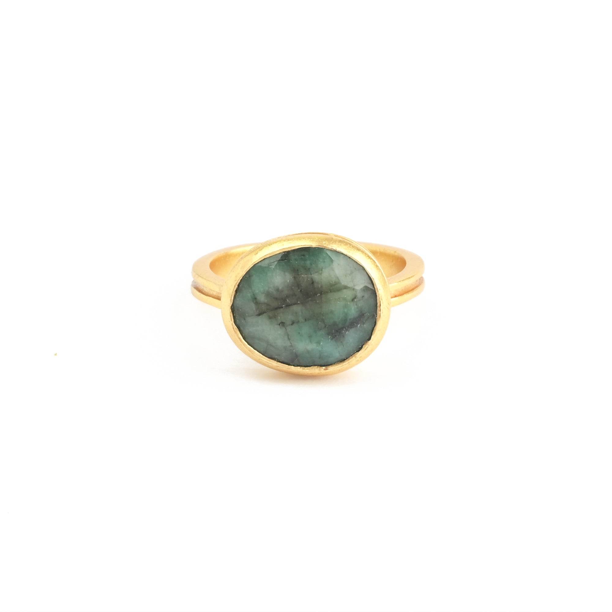 Sterling Silver Emerald Gemstone Rings - La Vitá Jewels