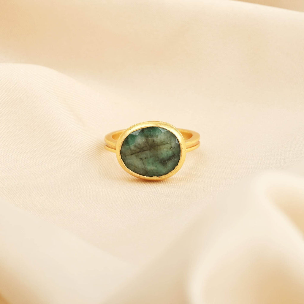 Sterling Silver Emerald Gemstone Rings - La Vitá Jewels