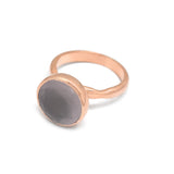 Rose  Aqua Chalcedony and Rose Quartz Gemstone Statement Rings, Wholesale jewelry