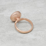 Brass Rose Gold Plated Aqua Chalcedony and Rose Quartz Gemstone Statement Rings, Wholesale jewelry