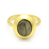 Labradorite Gemstone with Brass 22k Gold Plated Statement Ring, Wholesale jewelry