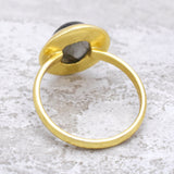 Labradorite Gemstone with Brass 22k Gold Plated Statement Ring, Wholesale jewelry