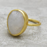 Rainbow Moonstone Statement Rings