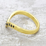 V Shaped Brass 22k Gold Plated Black Onyx Gemstone Rings, Wholesale jewelry