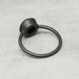 925 Silver Black Rhodium Plated Ruby Gemstone Statement Rings