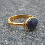 Hammered Blue Sapphire Rings