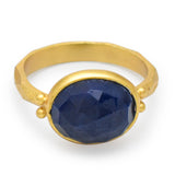 Hammered Blue Sapphire Rings