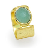 Aqua Chalcedony Statement Rings