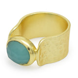 Aqua Chalcedony Statement Rings