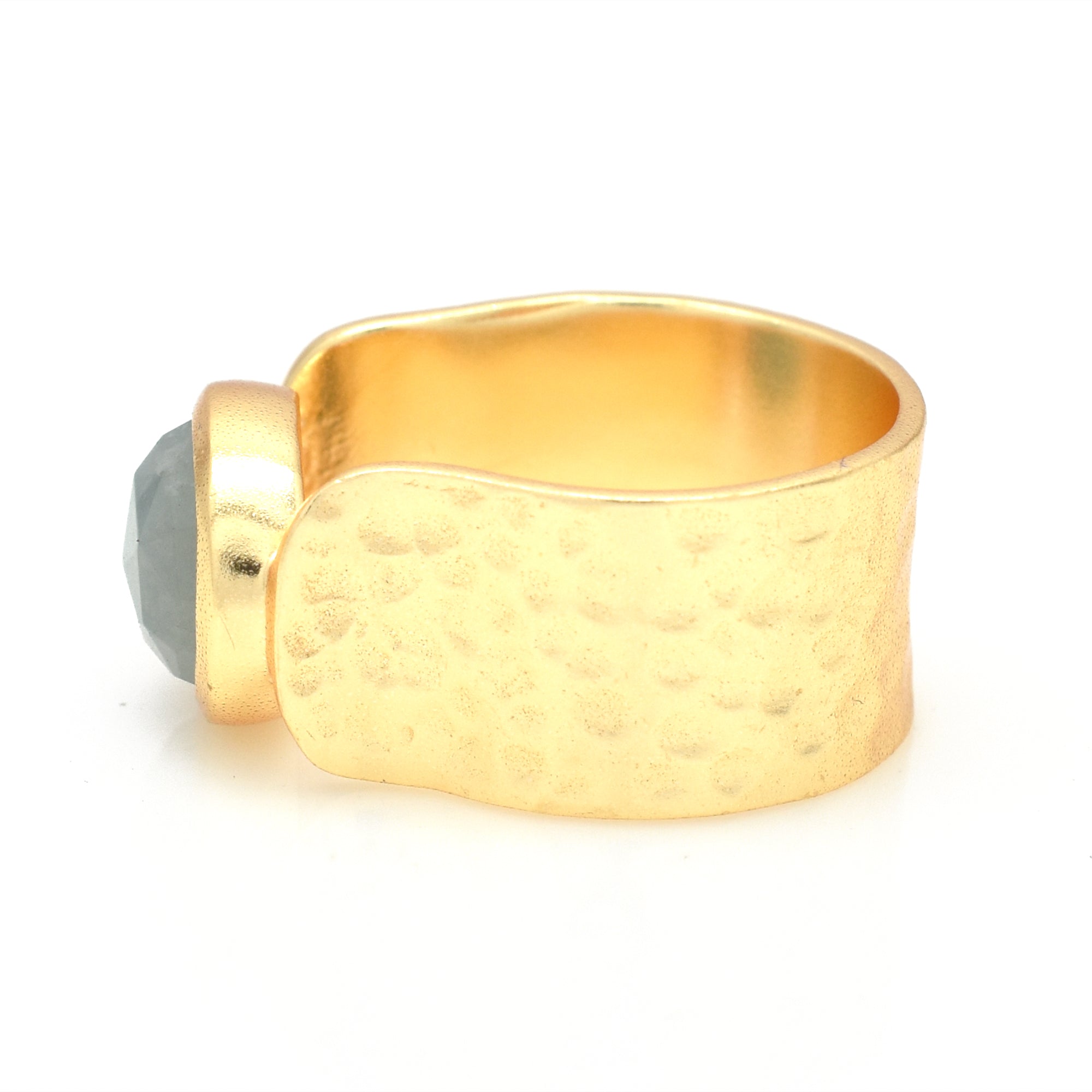 Aquamarine Wide Band Ring