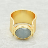 Aqua Chalcedony Statement Rings