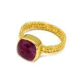 925 Silver Gold Plated Ruby Gemstone Designer Rings, Wholesale Jewelry