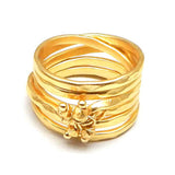 Brass Gold Plated Metal Beads Rings, brass Multi Layer Band Rings, Wholesale jewelry