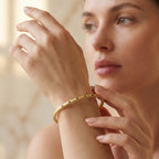 Hammered Stardust Inset Open Cuff