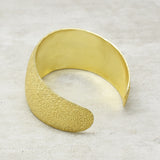 Brass Gold Plated Texture Metal Cuff Adjustable Bangles