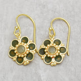 Chalcedony Stone Flower Earrings