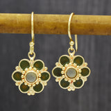 Chalcedony Stone Flower Earrings