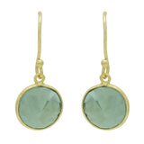 Dangling Round Green Amethyst   Handmade Earrings For Women