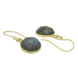 Dangling Round Green Amethyst   Handmade Earrings For Women