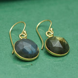 Dangling Round Green Amethyst   Handmade Earrings For Women