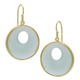 Solid 925 Sterling Silver  Aqua Chalcedony Dangle Earrings