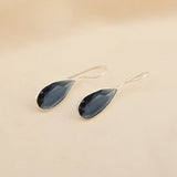 Dark Blue Glass Hook Earrings