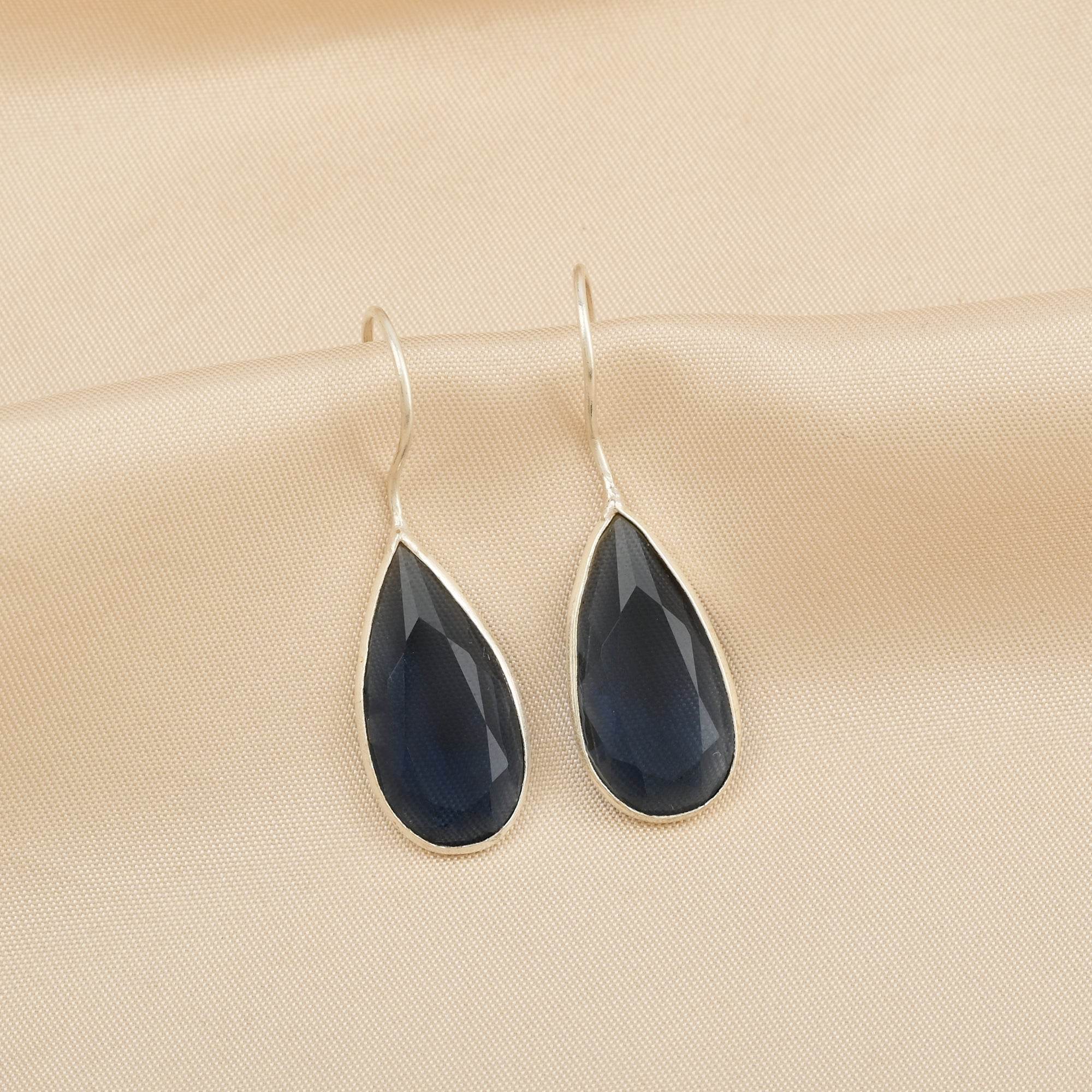Betty Blue Glass Hook Earrings - La Vitá Jewels