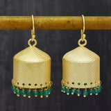 gold Jhumka Earrings Onyx jhumka for women handmade