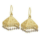 gold Jhumka Earrings Labradorite jhumka for women handmade