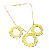 Brass gold plated circle Necklaces, Wholesale Jewelry