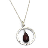 Garnet gemstone pendant necklace, Wholesale jewelry