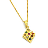 925 Silver Gold Plated with Multi Gemstone Pendant Necklaces