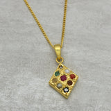 925 Silver Gold Plated with Multi Gemstone Pendant Necklaces