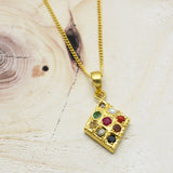 925 Silver Gold Plated with Multi Gemstone Pendant Necklaces