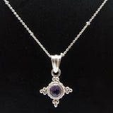 925 Sterling Silver Amethyst Gemstone Necklaces, Wholesale jewelry