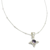 925 Sterling Silver Amethyst Gemstone Necklaces, Wholesale jewelry