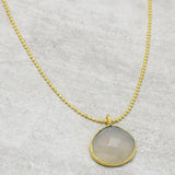 925 Silver Gold Plated Smoky, Chalcedony Gemstone Necklaces